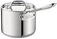 All-Clad Stainless Steel Sauce Pan with Lid Cookware, 2-Quart, Silver,4202