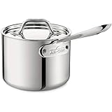 All-Clad Stainless Steel Sauce Pan with Lid Cookware, 2-Quart, Silver,4202