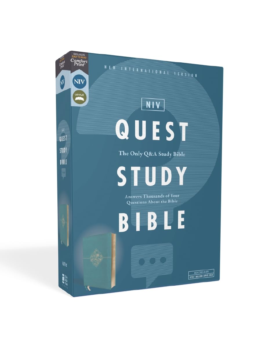 NIV, Quest Study Bible, Leathersoft, Teal, Comfort Print: The Only Q and A Study Bible