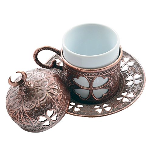 Premium Turkish Greek Arabic Coffee Espresso Serving Set for 2,Cups