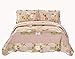 Fancy Collection Bedspread Bed Cover New (King/California King, Beige Floral)