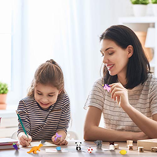 3 otters 75PCS Mini Puzzle Eraser Take Apart Erasers, Fruit and Vegetable Eraser Pencil Erasers for Kids Classroom Prizes Homework DIY Toys