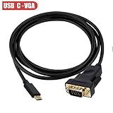 USB-C To VGA,CableDeconn Thunderbolt 3 Type C to VGA Male Converter Adapter Cable 1.8M