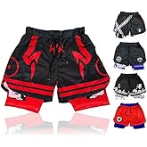 CROWN Anime Shorts - Breathable Mesh Stretch Compression Gym Short with Pockets and Towel Holder