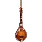 Dselvgvu 4.69" Wooden String Miniature Mandolin Hanging Ornament Mini Musical Instrument Replica Music Birthday Gifts Holiday Tree Home Decoration Display Ornament Model (4.69" Mandolin)