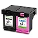 GREENBOX Remanufactured Ink Cartridges Replacement for HP 62 XL 62XL (1 Black, 1 Tri-Color) High Yield for HP Envy 7640 5660 5540 5640 5643 Officejet 5740 5743 5745 OfficeJet 200 250 Mobile Printer