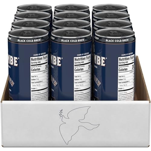LA COLOMBE COFFEE, COLD BREW BLACK, UNSWEETENED, 11 FL OZ CANS (PACK OF 12), COFFEEHOUSE QUALITY, NATURAL SWEETNESS, SPECIALTY GRADE COFFEE BEANS, READY-TO-DRINK ON-THE-GO