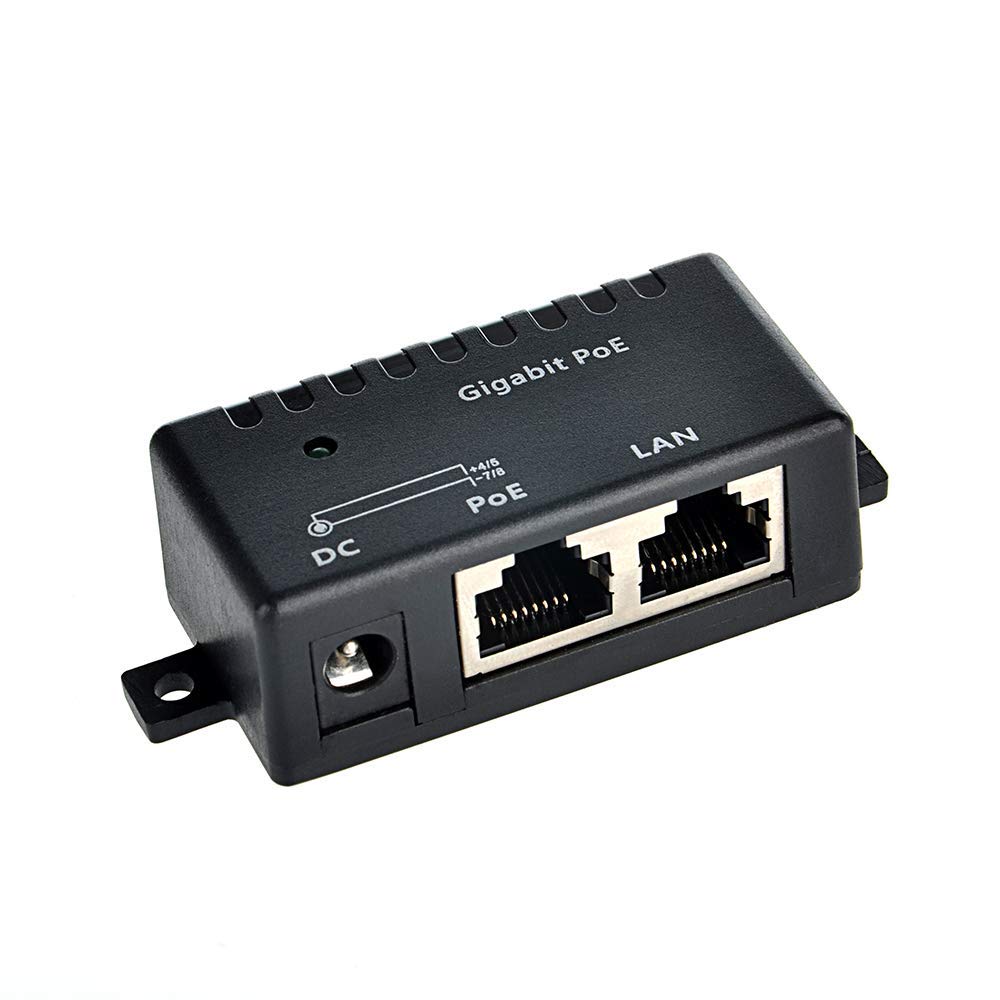 PoE Texas | Gigabit Passive PoE Injector - Combines 10/100/1000 Data and DC Power on RJ45 for PoE, 2.1mm x 5.5mm DC Connector Accepts 12-56v DC (Power Supply NOT Included)
