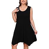 LARACE Plus Size Summer Dresses for Womens Sleeveless Midi Sundress with Pockets Casual Loose Fitting Tank Dress Flowy Dress