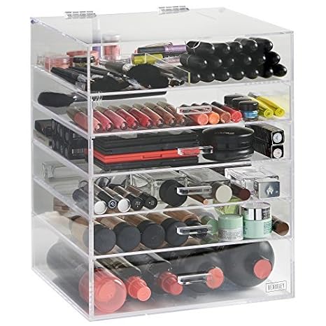 Beautify Extra Large 6 Tier Clear Acrylic Cosmetic Makeup Cube