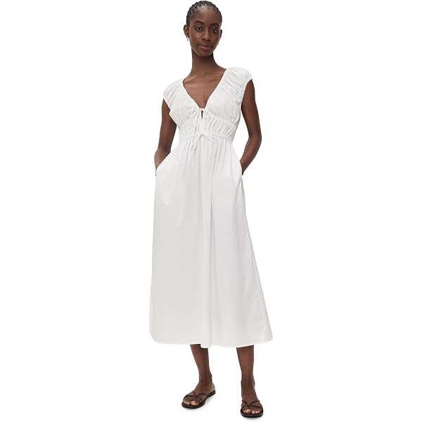 knee length dresses for ladies White Satin Cream Wrap Dress Midi Flutter Sleeves M