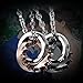 Flongo Men's Womens 2PCS Stainelss Steel Simple Queen King Crown CZ Valentine Pendant Necklace