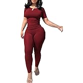 PINSV 2 Piece Sets for Women Summer Casual Jogger Workout Outfits Fitted Crew Neck T-shirt High Waist Legging Sets