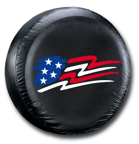Altopcar Black American Flag Spare Tire Cover Wheel Covers for Jeep SUV Truck Car RV Trailer Camper Wheel Tyre Diameter (15" for Tyre Diameter 70-75cm(27.6"-29.5")) - Thumbnail 7