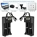OSTRI Li-ion Battery Charger 18650,Smart Universal 3.7 v Lithium-ion Rechargeable Battery Charger for Button or Flat Top AA AAA 26650 18500 18350 17670 16340 14500 10440 with USB Charging Cable