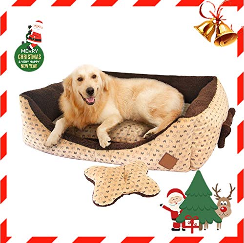 Cuccia per Cane da Interno con Cuscino, Cuccia Cani Divano Cucce Gatti Letto Lettino per Cane Taglia Grande, Marrone