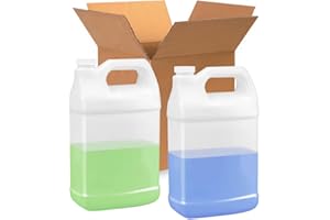 SVERES 2 Pcs 1 Gallon F Style HDPE Jug - Secure 38-400 Neck Finish - Ideal Water Container for Water Storage, Detergents, Oil Containers, Industrial and Everyday Use