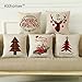 Kithomer Set of 4 Christmas Pillow Covers Buffalo Plaid Farmhouse Decorative Throw Pillow Cases 18 x 18 Inch Christmas Home Decoration