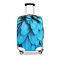 FOR U DESIGNS 18-22 Inch Small Cool Blue Feathers Print Elastic Protective Luggage Case Cover for Kids Childs