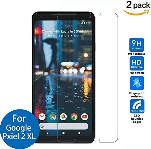TaoMorall [2 Pack] Google pixel 2 XL Screen Protector, 9H Hardness,Bubble Free, Anti-Fingerprint, Easy to Install, HD Clear Tempered Glass Screen Protector for Google pixel 2 XL