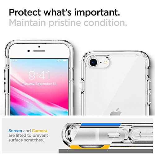 Spigen Funda Ultra Hybrid Compatible con Apple iPhone SE 2020/ iPhone 8/iPhone 7, Protección híbrida de la caída - Transparente - Imagen 6