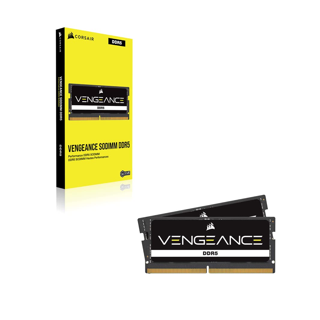 CORSAIR Vengeance SODIMM DDR5 RAM 64GB (2x32GB) 5600MHz CL48 Intel XMP iCUE Compatible Computer Memory - Black (CMSX64GX5M2A5600C48)