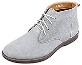 Kunsto Men's Nubuck Leather Ankle Boots Lace Up
