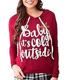 ZAWAPEMIA Womens Hoodies Baby It's Cold Outside Printed Pullover