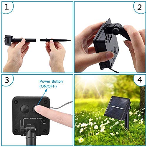 Mother\'s Day Gift Solar String Lights (2 Pack) ,Solar Fairy Lights,16.4Ft 50LEDS IP65 Waterproof Wire Lighting for Indoor Outdoor Christmas Tree Halloween Home Garden Wedding Party Decoration(Red)