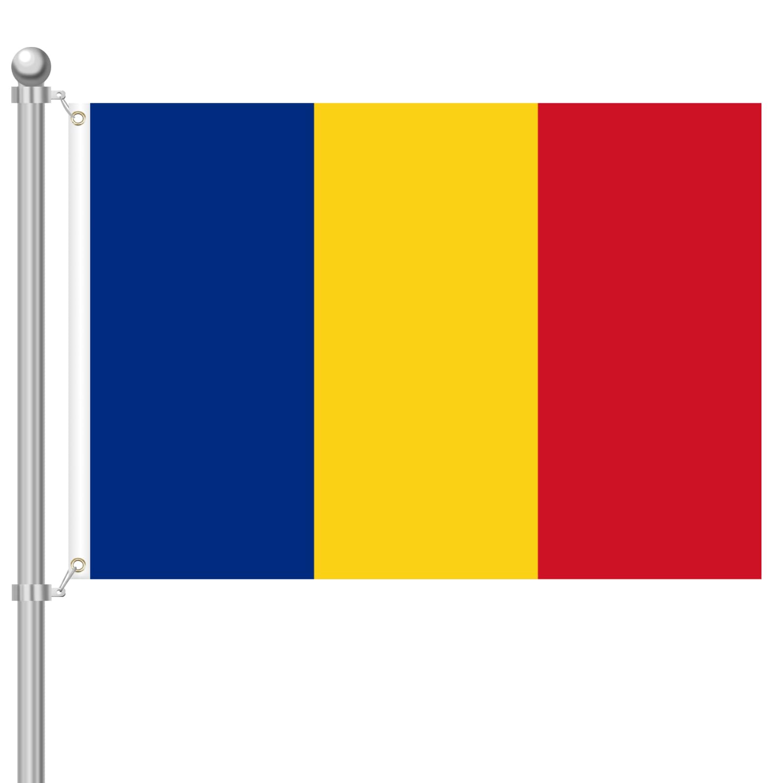 5ft x 3ft Romania Flag 90 * 150cm Romanian National Flag with Two Brass Grommets Large of Romania for Festival Party Sport Events Gardens Home Indoor and Outdoor Decoration
