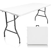 CAMP SOLUTIONS 5FT Folding Table,Versatile Foldable Table,Portable | Utility folding table ideal for camping, picnics, parties, and indoor &amp; outdoor events. Lightweight design, easy to store.