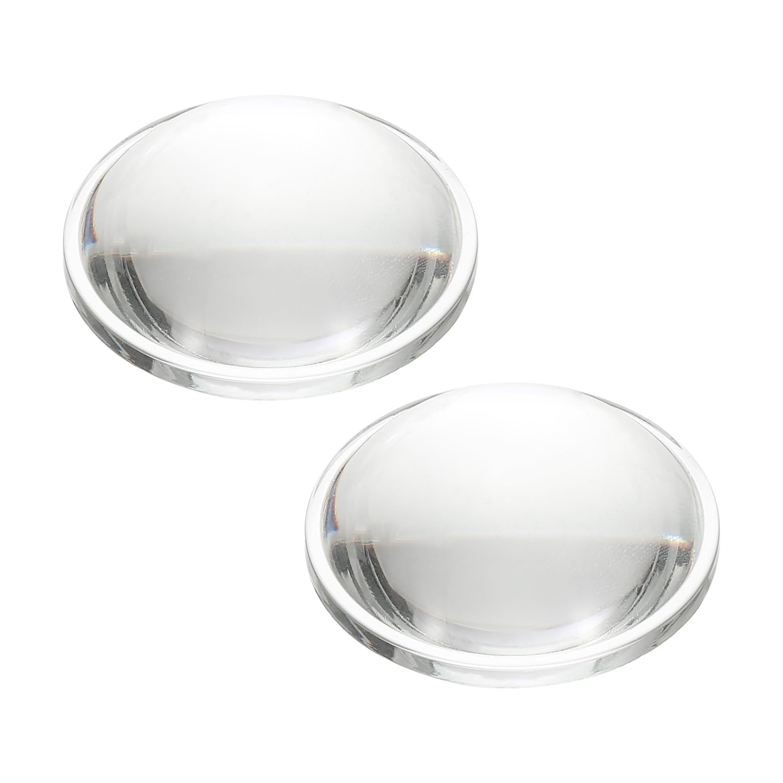 PATIKIL Diameter 43.4mm Flat Convex Lens, 2 Pcs Height 15mm High Borosilicate Glass LED Optical Convex Condenser Lens with Edge for Flashlight Car Bike Head Lamp Spotlight, Clear 3mm