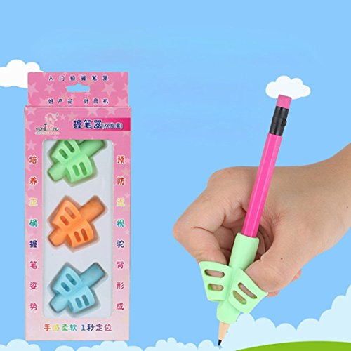 Vanvler Pencil Grip, 3PCS/Set Children Pencil Holder Pen Writing Aid Grip Posture Correction Tool New (Multicolor)