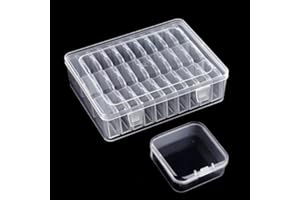 Transparent Bead Organizer Box Thirty One Piece Plastic Mini Container Set Hinged Lid Jewelry Craft DIY Seed Small Part Stora