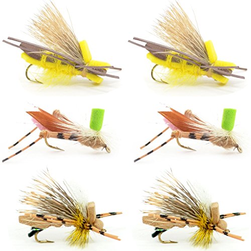 6 Foam Body Hopper Trout Fly Fishing Flies Assortment 6