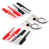 Czxin 8pcs Propellers Rotor Set & 4pcs Motor Set Spare Parts for Wltoys Jjrc V686 V686k V686g Rc Quadcopter Drone