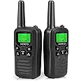 MOICO Long Range Walkie Talkies for Adults with 22 FRS Channels, Family Walkie Talkie with LED Flashlight VOX LCD Display for Hiking Camping Trip (Black 2 Pack)