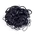 SWACC Short Messy Curly Dish Hair Bun Extension Easy Stretch hair Combs Clip in Ponytail Extension Scrunchie Chignon Tray Ponytail Hairpieces (Off Black-1B#)