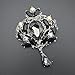 Yilanair Wedding Bridal Big Crystal Rhinestone Bouquet Brooch Pin for Women (Black)