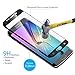 [Full Cover] Samsung Galaxy S6 edge screen protector , AUSCREZICON (2-PACK) 0.26mm 9H Tempered Glass ,High Definition 3D Curved, Full 100% Coverage for Samsung Galaxy S6 edge (Lifetime Warranty) black
