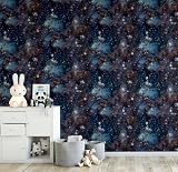 Arthouse Stardust Charcoal Blue Galaxy Stars Glitter Wallpaper 923901 Paste view 3