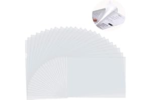 50 Pack L-Type Plastic Document Folder, Clear Document Folder Copy Safe Project Pocket US Letter/ A4 Size in Transparent Colo