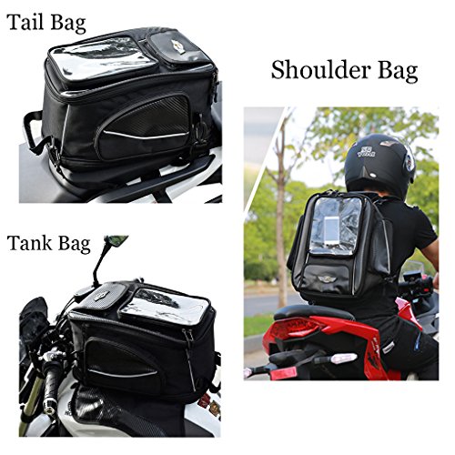 image for SEEU Sport Motorcycle Tail Bag, Tank Bag, Multifunctional Seat Storage