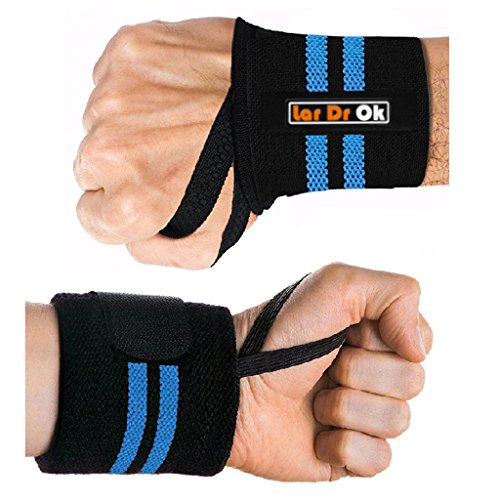 Lar DrOk Wrist wraps,wrist support with thumb loop, professional grade powerlift wrist brace - for h Xfit , Weight Lifting, Gym strength Training