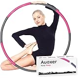 Auoxer Fitness Exercise Weighted Hula Hoop, Lose Weight Fast by Fun Way to Workout, Fat Burning Healthy Model Sports Life, Detachable and Size Adjustable Design