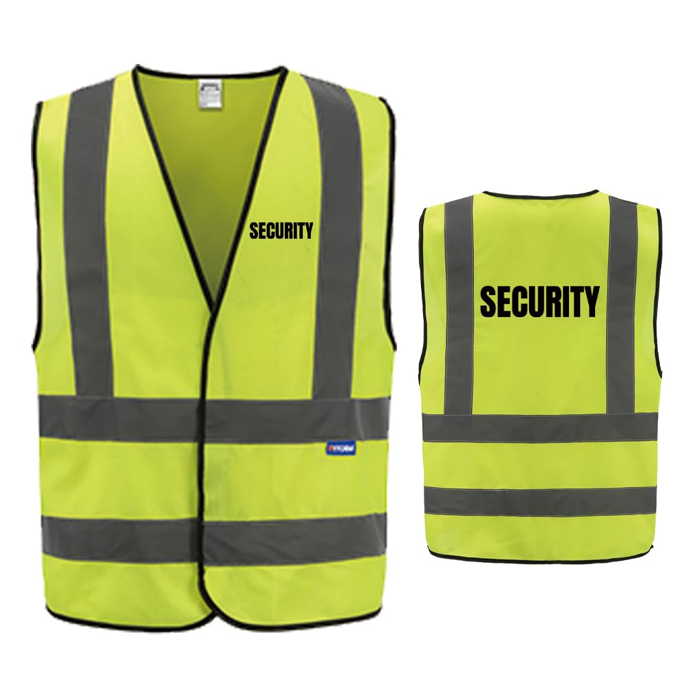 AYKRM Hi-Vis Reflective Safety Vest - Yellow - XS Size - High Visibility Waistcoat for Safety & Security