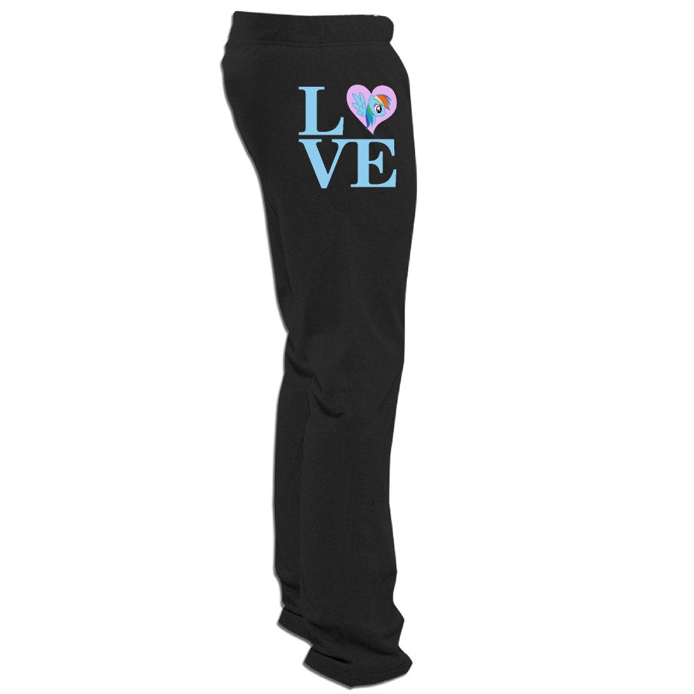 ElishaJ Men's Rainbow Heart My Pony Custom Sports Pant Black