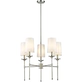 Z-Lite 3033-5BN Emily Chandelier, 5-Light 300 Total Watts, Brushed Nickel