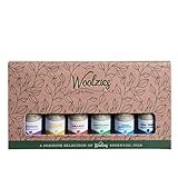 Woolzies Essential oil Gift Set of 6 Popular 100% pure essential Oils, Lavender, Sweet Orange, Lemon, Eucalyptus Lemon, Peppermint & Tea Tree Essential oil kit