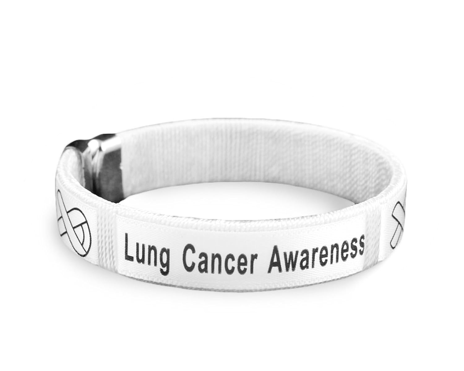 Lung Cancer Awareness White Ribbon Bangle Bracelets (1